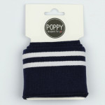 Manchette Poppy - bleu marine / blanc