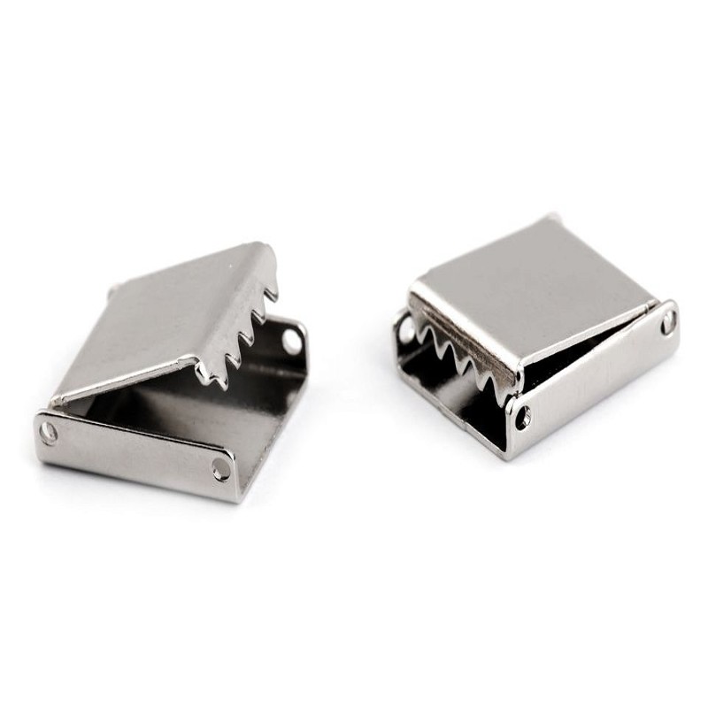 Cord end for flat cord - metal 10mm silver