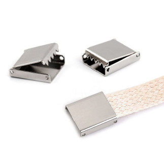 Cord end for flat cord - metal 10mm silver
