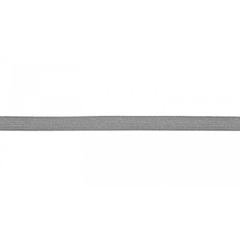 Cordon plat Lurex - 8 mm gris / argent