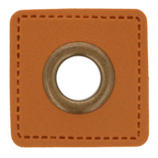 Œillet sur cuir artificiel marron clair 11 mm bronze