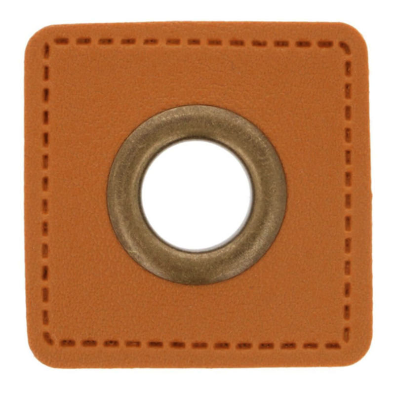 Eyelet patches hellbrown 11mm bronze