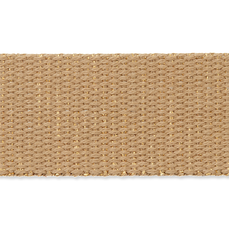 Glitter webbing 30mm - beige