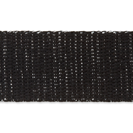 Glitzertaschengurtband 30mm - schwarz