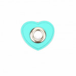 Patchs à œillets - Cœur Émeraude 11 mm Argent