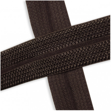 Ruban de bordure élastique jacquard marron (qt)