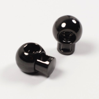 Cord stopper round 25mm gunmetal shiny