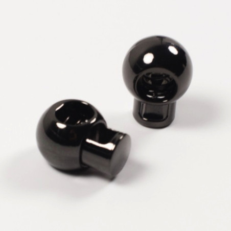 Cord stopper round 25mm gunmetal shiny