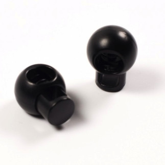 Arrêt de cordon rond 25mm noir mat métallisé.