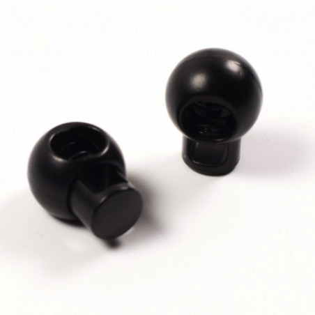 Arrêt de cordon rond 25mm noir mat métallisé.