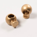 Cord stopper round 25mm gold matt met.