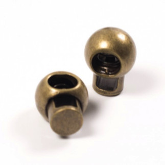 Arrêtoir de cordon rond 25mm laiton vieilli métallisé.