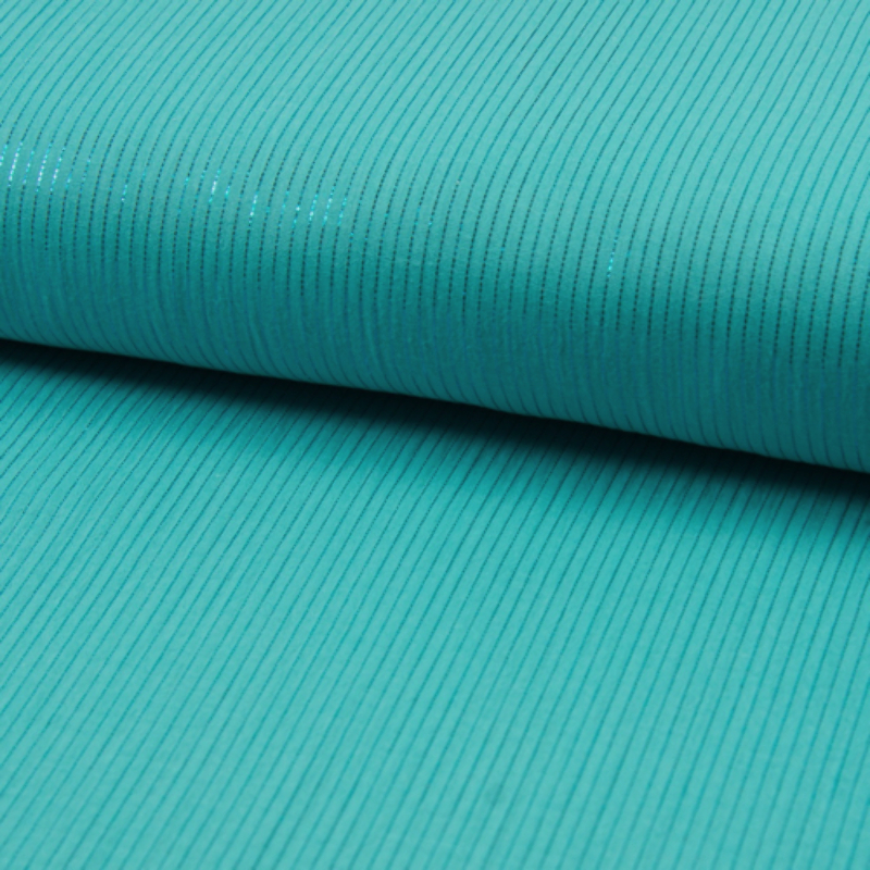double gauze - stripes Lurex turquoise