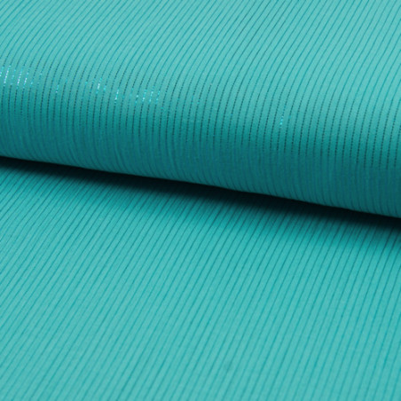 Muslin - stripes lurex turquoise