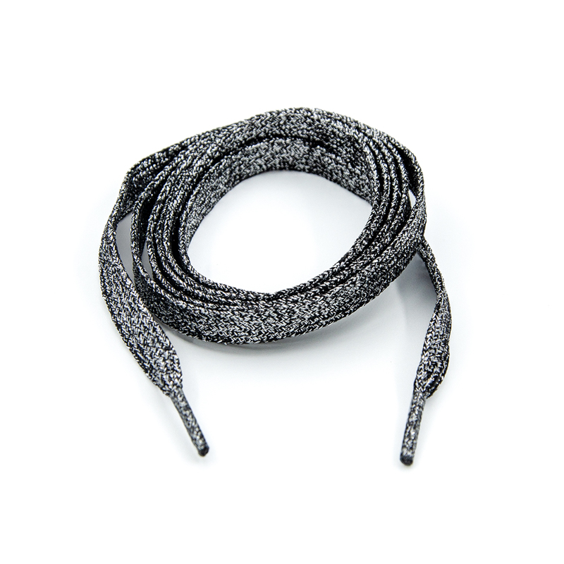 Cordon prêt à l'emploi 10 mm - noir métallisé / argent 120 cm
