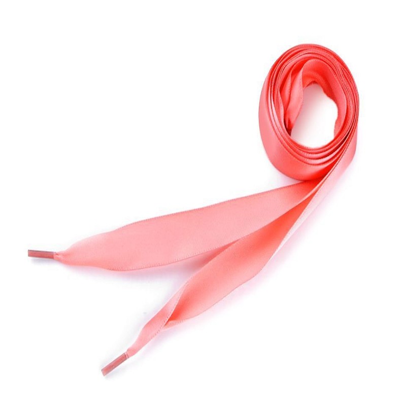 Cordon fini satin 19mm  - corail 110cm