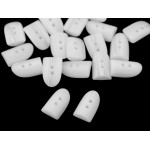 Designer button - white 11 x 18mm