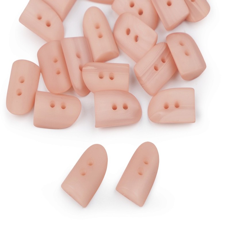 Bouton design - rose poudré 11 x 18 mm