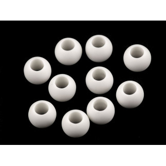 Grosslochperlen 10 x 12 mm - weiss 1 Stk.  
Translation: Gross hole pearls 10 x 12 mm - white 1 pc.