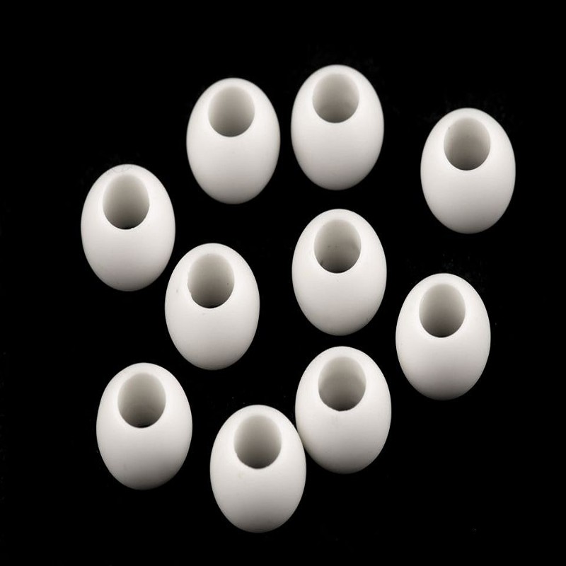 Large hole beads 10 x 12 mm - white 1 piece.