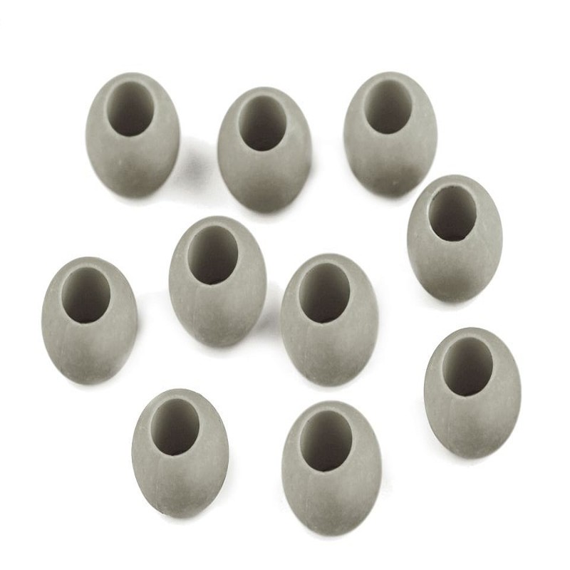 Big hole pearls 10 x 12 mm - grey 1 Pcs