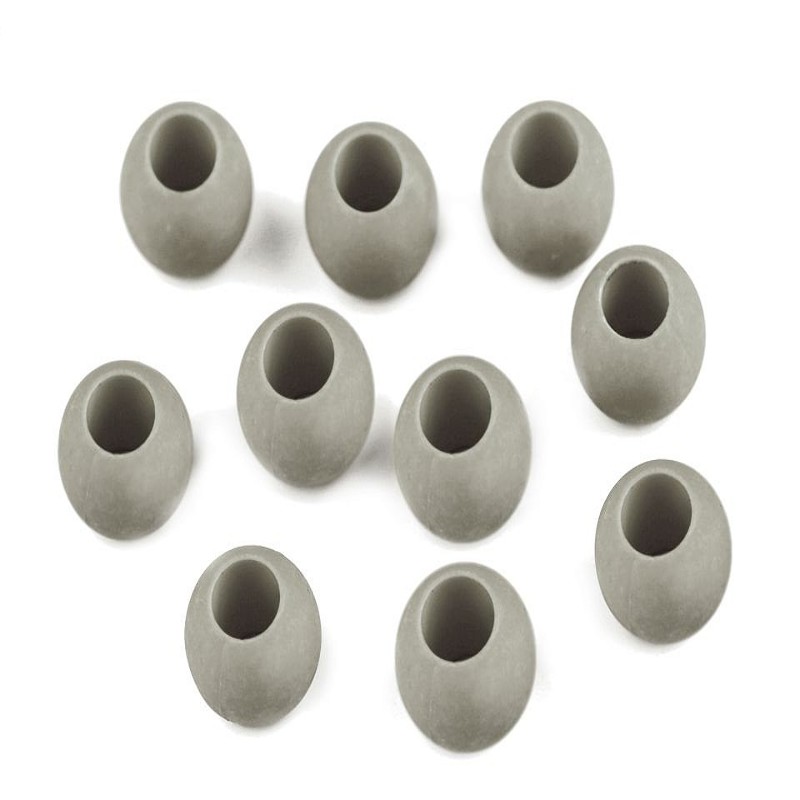 Perles de verre grossier 10 x 12 mm - gris 1 pièce.