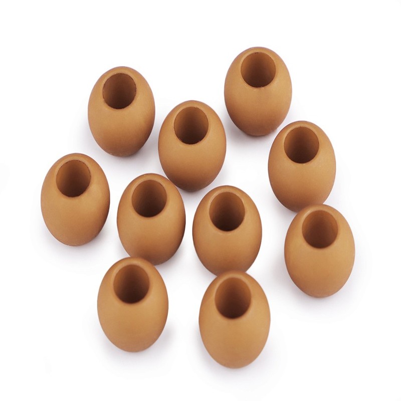 Large hole beads 10 x 12 mm - brown 1 pc.