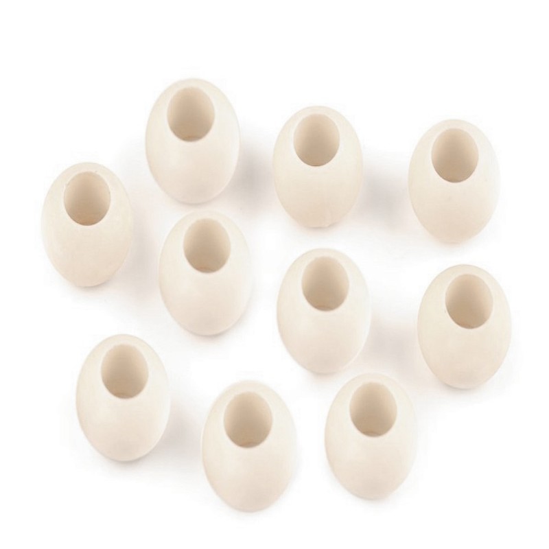 Large hole beads 10 x 12 mm - light cream 1 piece.