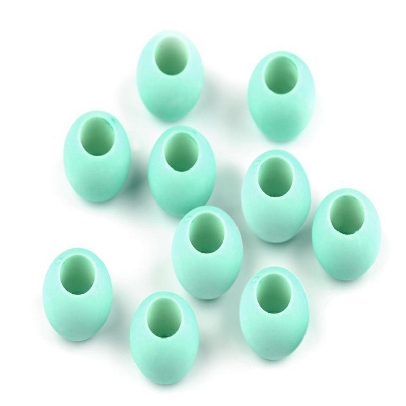 Big hole pearls 10 x 12 mm - mint 1 Pcs