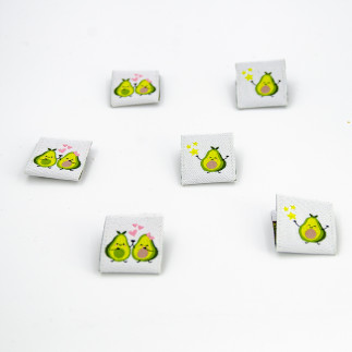 Étiquette tissée - Urmelis Stoffwelt - Blanc avocat