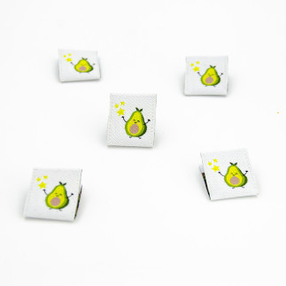 Woven Label - Urmelis Stoffwelt - Avocado weiss