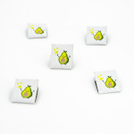 Étiquette tissée - Urmelis Stoffwelt - Blanc avocat