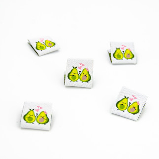 Étiquette tissée - Urmelis Stoffwelt - Blanc avocat