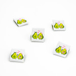 Étiquette tissée - Urmelis Stoffwelt - Blanc avocat