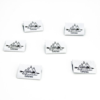 Woven Label - Urmelis Stoffwelt - Camping weiss