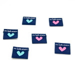 Woven Label - Urmelis Stoffwelt - Heart "made with love" navy