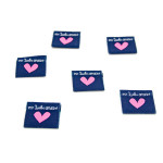 Woven Label - Urmelis Stoffwelt - Heart "mit Liebi gmacht" navy