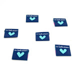 Woven Label - Urmelis Stoffwelt - Heart "mit Liebi gmacht" navy