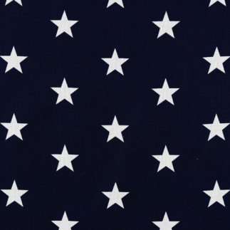 Baumwollpopline - Stars navy (v)