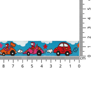 Bracelet Web - Voitures de course turquoise