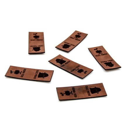 Faux leather label foldable - Urmeli - Chlises Monster dark brown