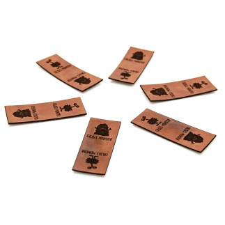 Faux leather label foldable - Urmeli - Chlises Monster dark brown
