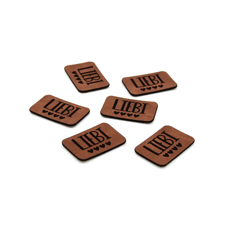 Artificial Leather Label - Urmeli - Liebi dark brown