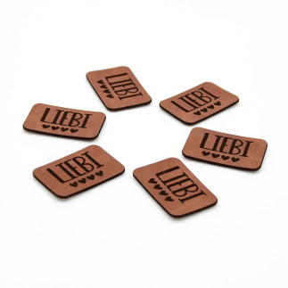 Faux leather label - Urmeli - Liebi dark brown
