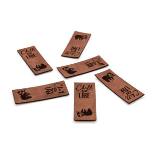 Foldable faux leather label - Urmeli - Sloth Chill Dis Läbe d.bra