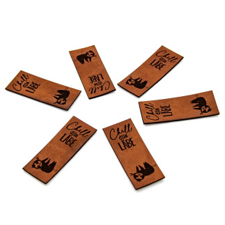 Foldable faux leather label - Urmeli - Sloth Chill Dis Läbe d.bra