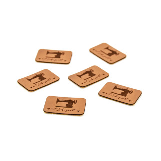 Faux leather label - Urmeli - sewing machine brown