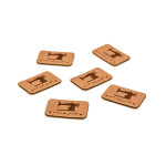 synthetic leather label - Urmeli - sewing machine brown synthetic leather label - Urmeli - sewing machine brown