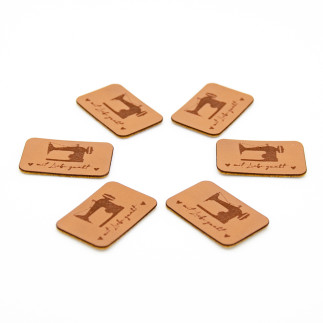 Faux leather label - Urmeli - sewing machine brown