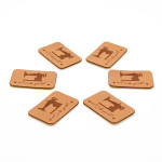 synthetic leather label - Urmeli - sewing machine brown synthetic leather label - Urmeli - sewing machine brown